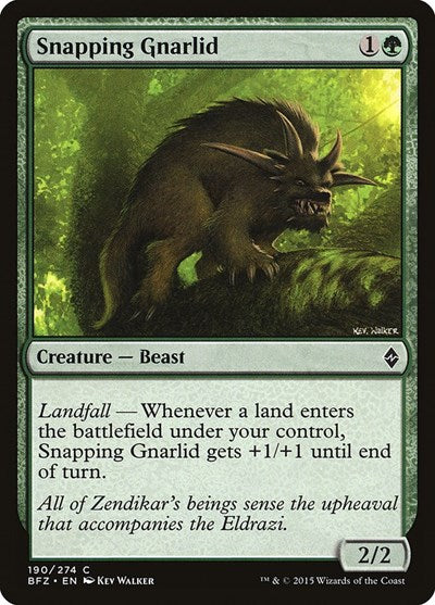 2015 Magic: The Gathering: Battle for Zendikar (BFZ) - Snapping Gnarlid (#190, Common) (, Near Mint)