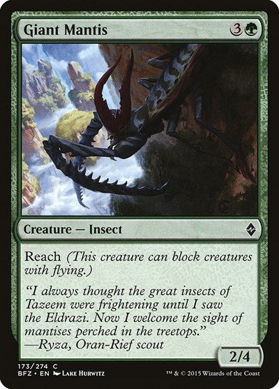 2015 Magic: The Gathering: Battle for Zendikar (BFZ) - Giant Mantis (#173, Common) (, Lightly Played)