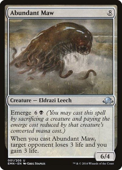 2016 Magic: The Gathering: Eldritch Moon (EMN) - Abundant Maw (#1, Uncommon) (, Near Mint)
