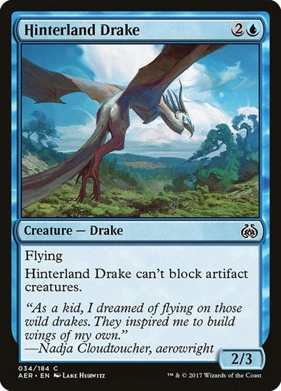 2017 Magic: The Gathering: Aether Revolt (AER) - Hinterland Drake (#34, Common) (, Near Mint)