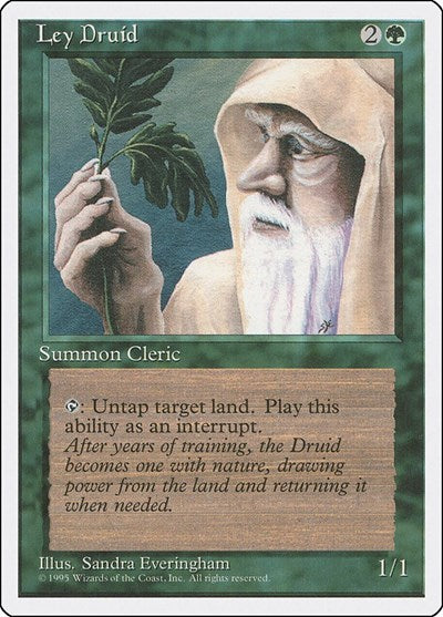 1995 Magic: The Gathering: Fourth Edition (4ED) - Ley Druid (#256, Uncommon) (, Moderately Played)
