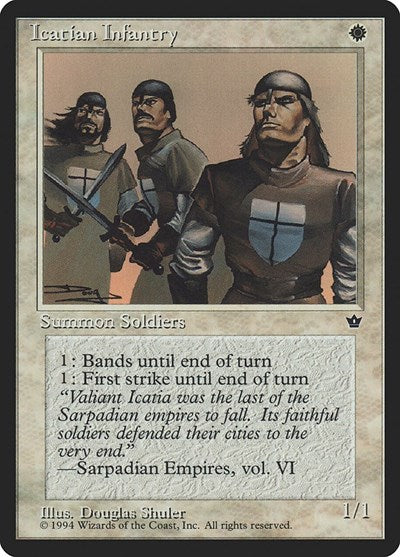 1994 Magic: The Gathering: Fallen Empires (FEM) - Icatian Infantry Shuler (#7c, Common) (, Moderately Played)