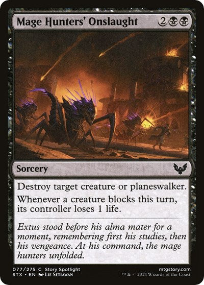 2021 Magic: The Gathering: Strixhaven: School of Mages (STX) - Mage Hunters' Onslaught (#77, Common) (, Near Mint)