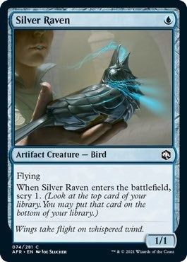 2021 Magic: The Gathering: Adventures in the Forgotten Realms (AFR) - Silver Raven (#74, Common) (, Lightly Played)