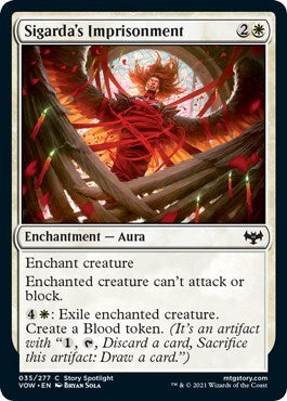 2021 Magic: The Gathering: Innistrad: Crimson Vow (VOW) - Sigardas Imprisonment (#35, Common) (, Lightly Played)