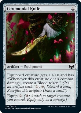 2021 Magic: The Gathering: Innistrad: Crimson Vow (VOW) - Ceremonial Knife (#254, Common) (, Moderately Played)