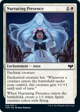 2021 Magic: The Gathering: Innistrad: Crimson Vow (VOW) - Nurturing Presence (#26, Common) (, Lightly Played)