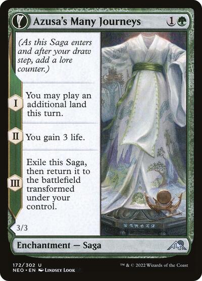 2022 Magic: The Gathering: Kamigawa: Neon Dynasty (NEO) - Azusas Many Journeys (#172, Uncommon) (Foil, Near Mint)
