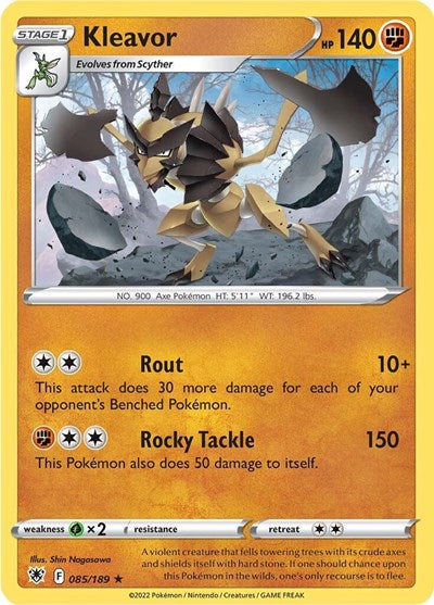 2022 Pokemon: SWSH10: Astral Radiance (SWSH10) - Kleavor (85) (#085/189, Rare) (, Near Mint)
