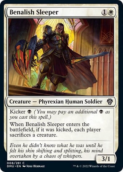 2022 Magic: The Gathering: Dominaria United (DMU) - Benalish Sleeper (#8, Common) (, Moderately Played)