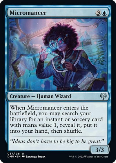 2022 Magic: The Gathering: Dominaria United (DMU) - Micromancer (#57, Uncommon) (, Moderately Played)