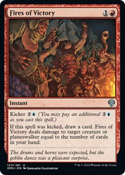 2022 Magic: The Gathering: Dominaria United (DMU) - Fires of Victory (#123, Uncommon) (, Moderately Played)