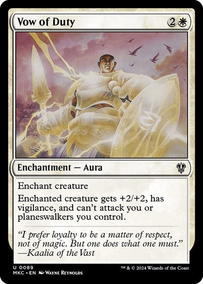 2024 Magic: The Gathering: Commander: Murders at Karlov Manor (MKC) - Vow of Duty (#89, Uncommon) (, Near Mint)