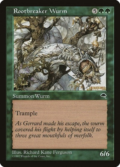 1997 Magic: The Gathering: Tempest (TMP) - Rootbreaker Wurm (#251, Common) (, Moderately Played)