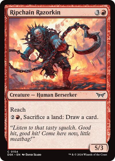 2024 Magic: The Gathering: Duskmourn: House of Horror (DSK) - Ripchain Razorkin (#154, Common) (, Near Mint)