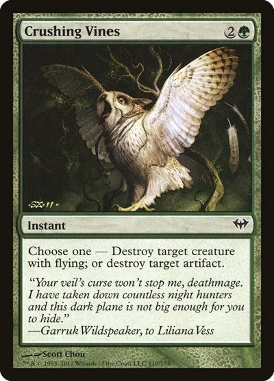 2012 Magic: The Gathering: Dark Ascension (DKA) - Crushing Vines (#110, Common) (, Moderately Played)