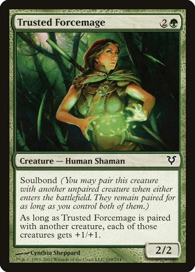 2012 Magic: The Gathering: Avacyn Restored (AVR) - Trusted Forcemage (#199, Common) (, Lightly Played)