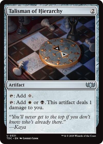 2025 Magic: The Gathering: Commander: Tarkir: Dragonstorm (TDC) - Talisman of Hierarchy (#331, Uncommon) (, Near Mint)