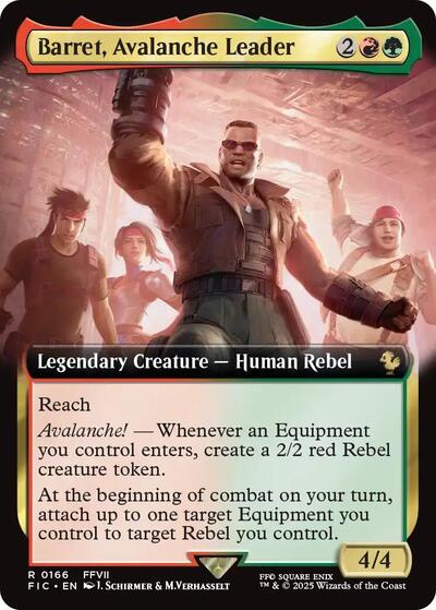 2025 Magic: The Gathering: Commander: FINAL FANTASY (FIC) - Barret, Avalanche Leader (Extended Art) (#166, Rare) (, Lightly Played)