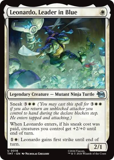 2026 Magic: The Gathering: Teenage Mutant Ninja Turtles (TMT) - Leonardo, Leader in Blue (#16, Uncommon) (, Near Mint)