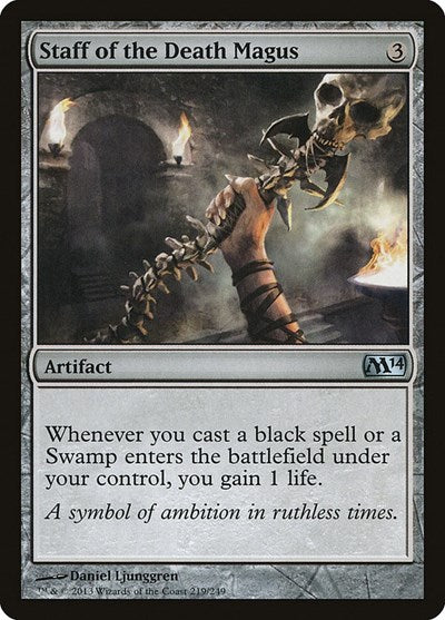2013 Magic: The Gathering: Magic 2014 (M14) (M14) - Staff of the Death Magus (#219, Uncommon) (, Moderately Played)