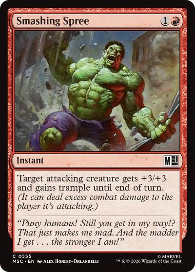 2026 Magic: The Gathering: Commander: Marvel Super Heroes (MSC) - Smashing Spree (0555) (#555, Common) (, Near Mint)