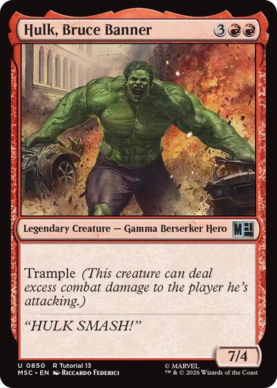 2026 Magic: The Gathering: Commander: Marvel Super Heroes (MSC) - Hulk, Bruce Banner (0850) (#850, Uncommon) (, Near Mint)
