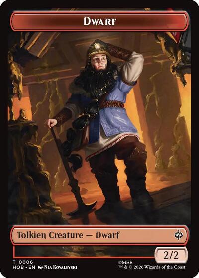 2026 Magic: The Gathering: The Hobbit (HOB) - Dwarf // Enduring Story Double-Sided Token (#6 // 14, Token) (, Near Mint)