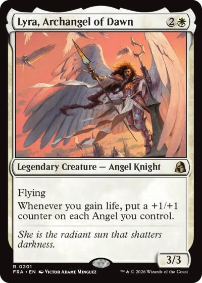 2026 Magic: The Gathering: Reality Fracture (FRA) - Lyra Archangel of Dawn (#201, Rare)