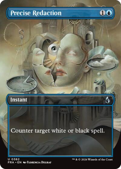 2026 Magic: The Gathering: Reality Fracture (FRA) - Precise Redaction Borderless (#362, Uncommon) (, Near Mint)