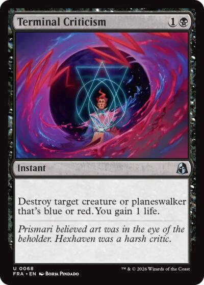 2026 Magic: The Gathering: Reality Fracture (FRA) - Terminal Criticism (#68, Uncommon) (, Near Mint)