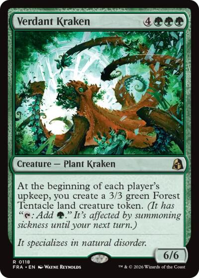 2026 Magic: The Gathering: Reality Fracture (FRA) - Verdant Kraken (#118, Rare) (, Near Mint)