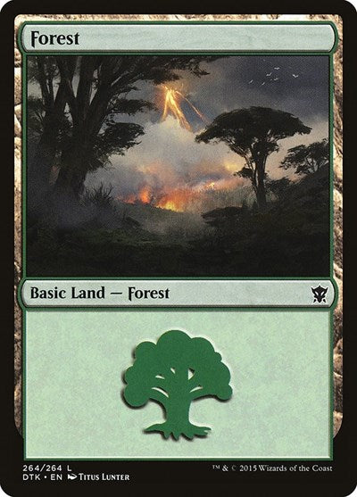 2015 Magic: The Gathering: Dragons of Tarkir (DTK) - Forest 264 (#264, Land) (, Moderately Played)