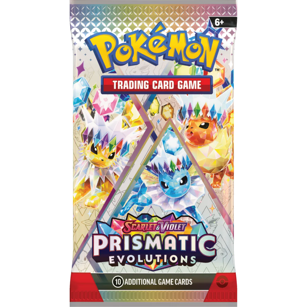 Pokémon TCG Prismatic Evolutions booster pack, artwork may vary