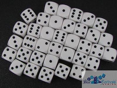 Chessexwhite Dice 12mm white and black