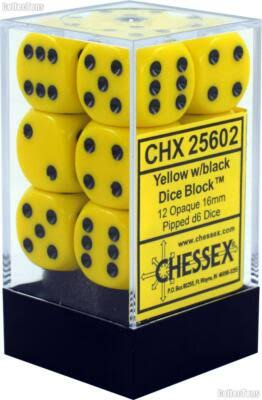Chessex Dice 16mm yellow black