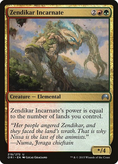 2015 Magic: The Gathering: Magic Origins (ORI) - Zendikar Incarnate (#219, Uncommon) (, Lightly Played)