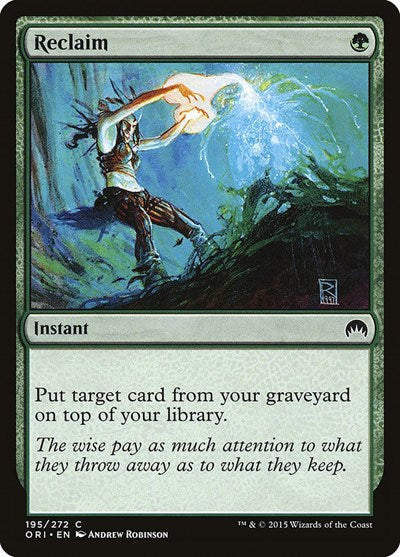 2015 Magic: The Gathering: Magic Origins (ORI) - Reclaim (#195, Common) (, Lightly Played)