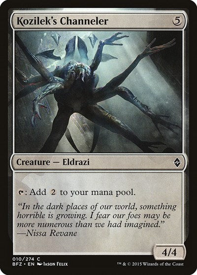 2015 Magic: The Gathering: Battle for Zendikar (BFZ) - Kozileks Channeler (#10, Common) (, Moderately Played)