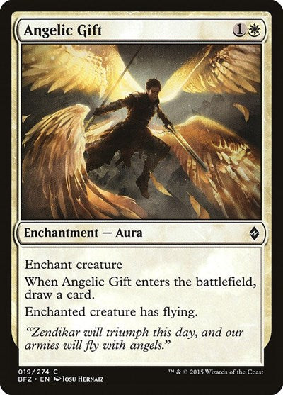2015 Magic: The Gathering: Battle for Zendikar (BFZ) - Angelic Gift (#19, Common) (, Lightly Played)
