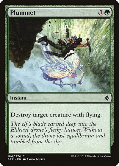 2015 Magic: The Gathering: Battle for Zendikar (BFZ) - Plummet (#184, Common) (, Lightly Played)