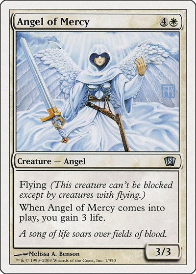 2003 Magic: The Gathering: 8th Edition (8ED) - Angel of Mercy (#1, Uncommon) (, Lightly Played)