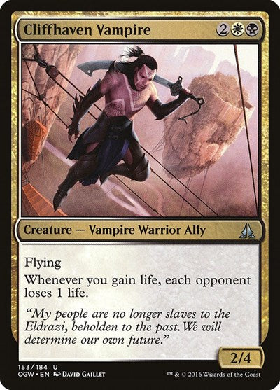 2016 Magic: The Gathering: Oath of the Gatewatch (OGW) - Cliffhaven Vampire (#153, Uncommon) (, Lightly Played)