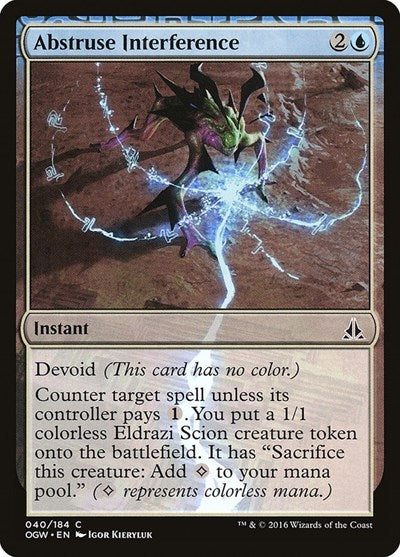 2016 Magic: The Gathering: Oath of the Gatewatch (OGW) - Abstruse Interference (#40, Common) (, Near Mint)