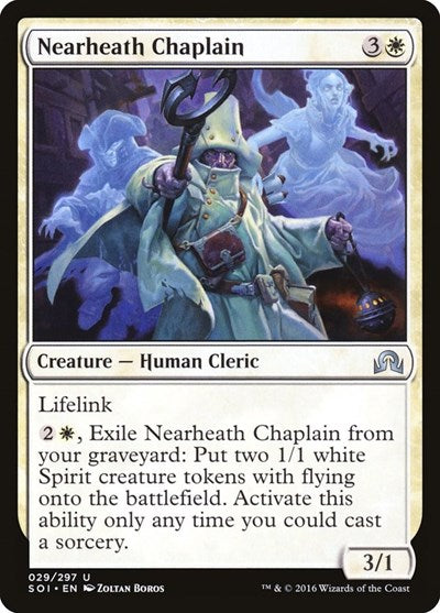 2016 Magic: The Gathering: Shadows over Innistrad (SOI) - Nearheath Chaplain (#29, Uncommon) (, Lightly Played)