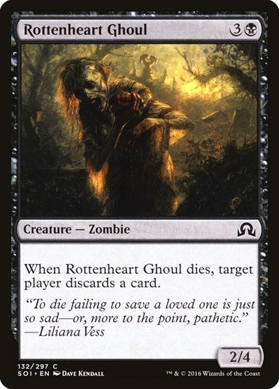 2016 Magic: The Gathering: Shadows over Innistrad (SOI) - Rottenheart Ghoul (#132, Common) (, Lightly Played)