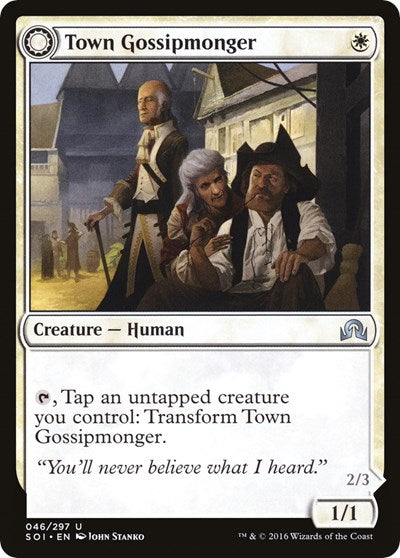 2016 Magic: The Gathering: Shadows over Innistrad (SOI) - Town Gossipmonger (#46, Uncommon) (, Moderately Played)