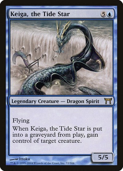 2004 Magic: The Gathering: Champions of Kamigawa (CHK) - Keiga the Tide Star (#72, Rare) (, Moderately Played)