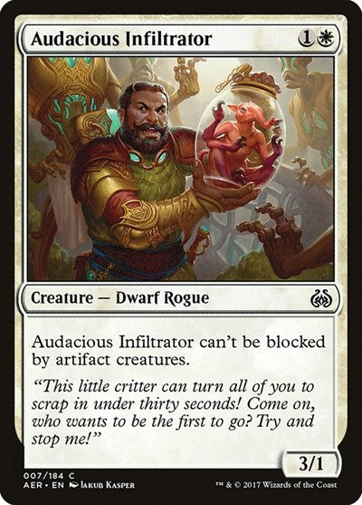 2017 Magic: The Gathering: Aether Revolt (AER) - Audacious Infiltrator (#7, Common) (, Near Mint)