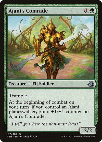 2017 Magic: The Gathering: Aether Revolt (AER) - Ajanis Comrade (#187, Uncommon) (, Lightly Played)